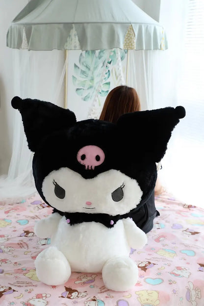 Big Size Sanrio Kuromi Series Plush Toys Kawaii Kuromi Stuffed Dolls Bedside Pillow Bay Window Large Cushion Gift For Kids