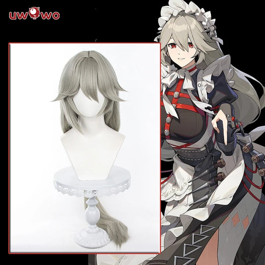 IN STOCK UWOWO Game Zenless Zone Zero/ZZZ Rina Alexandrina Maid Dress Wig Cosplay Hair Long Grey Hair