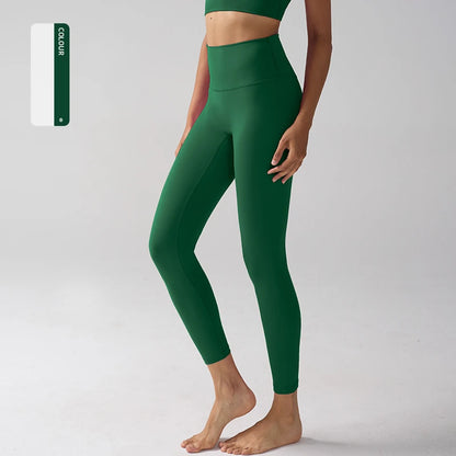 High Waist Naked Feeling Leggings for Women – Fitness Running Yoga Gym and Casual Workout Tight Pants - Swamp Green / S