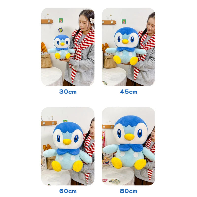 30/80cm Piplup Pokemon Large Plush Toys Anime Doll Cute Giant Pokémon Penguin Cartoon Stuffed Plushie Pillow Gift for Kid Xmas
