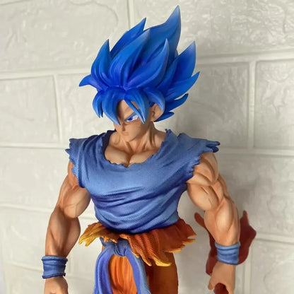 Jt Goku Statue Dragon Ball Z Super Saiyan Goku Figure Replace Head Led Base  Model Toy Gifts Luminous Statue Anime Toy Ornament