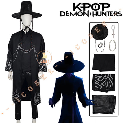 Anime KPop Demon Hunters Jinu Saja Cosplay Costume Saja Boys Black Stage Performance Outfit Baby Saja Halloween Party Women Men