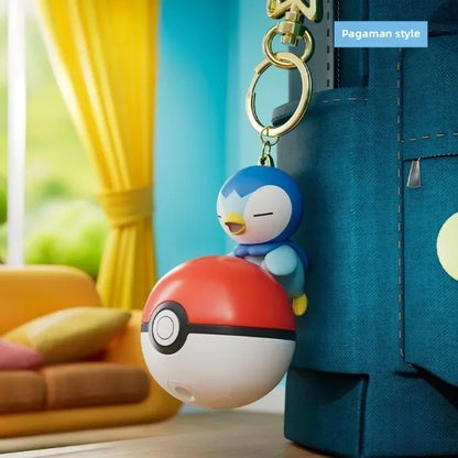 Original Pikachu Keychain with Light 7cm Cartoon Anime Doll Keyring Ornament bag decoration KeyChain Jewelry Pendant for Kids