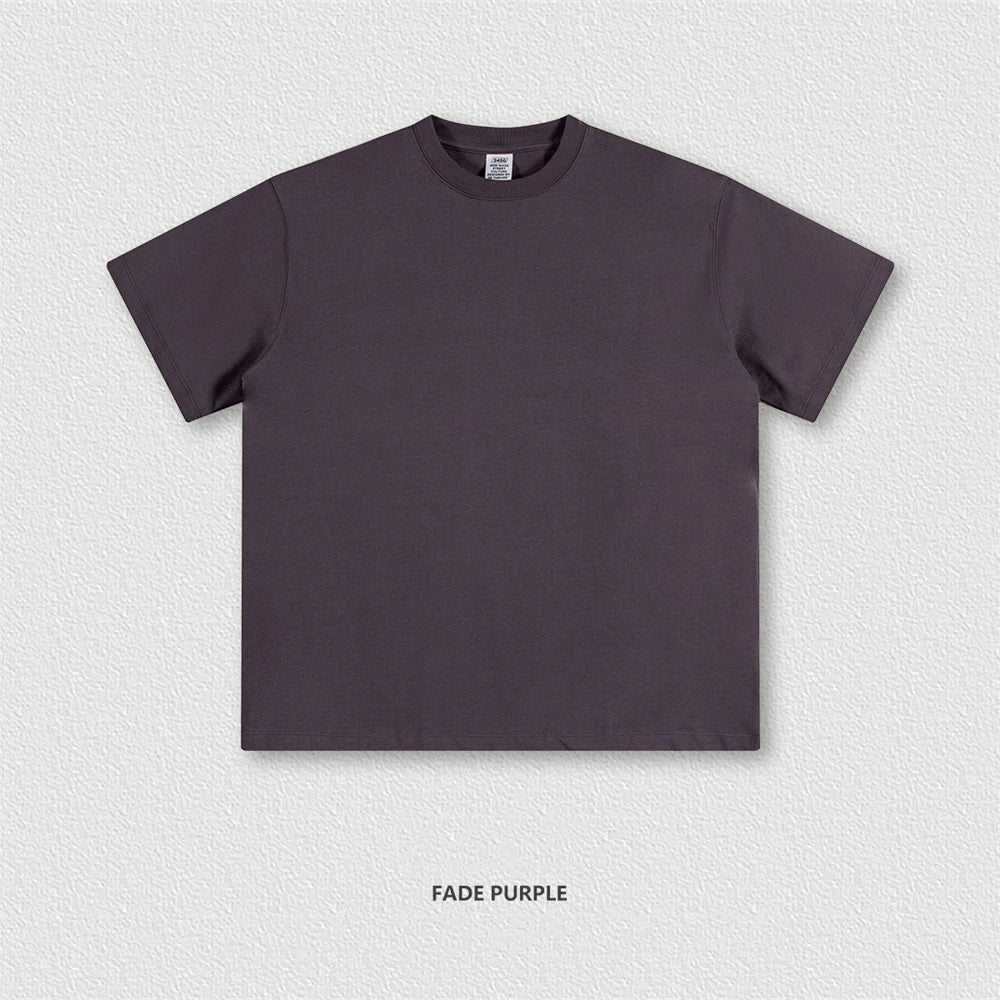 ZODF 2024 Heavy-Weight 345gsm Basic Solid T-Shirts For Men Unisex Women Summer Loose 100% Cotton T Shirt Brand Clothes HY0771