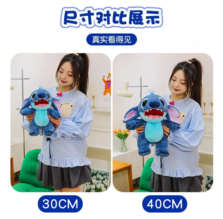 Disney Lilo & Stitch Plush Toys Kawaii Anime Plushie Dolls Open Mouth Stitch Soft Pillows Stuffed 30-60cm Gifts for Childrens