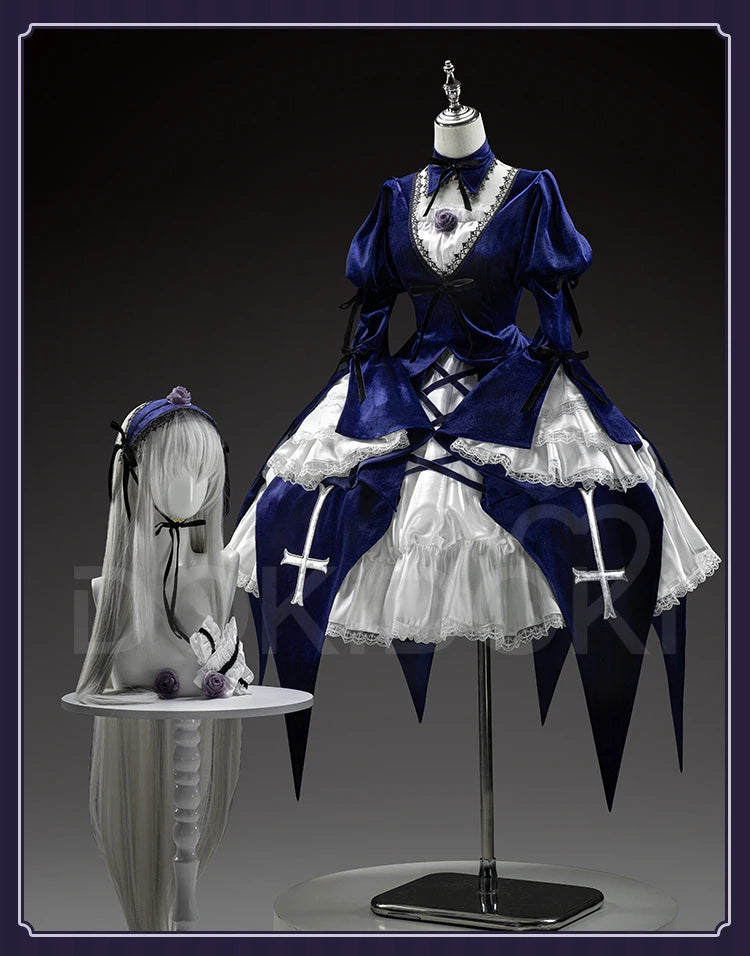 Suiginto Cosplay Costume Anime Rozen Maiden DokiDoki-SR  Suigintou Women Mercury Lampe Lolita Gothic Halloween Dress Suiginto