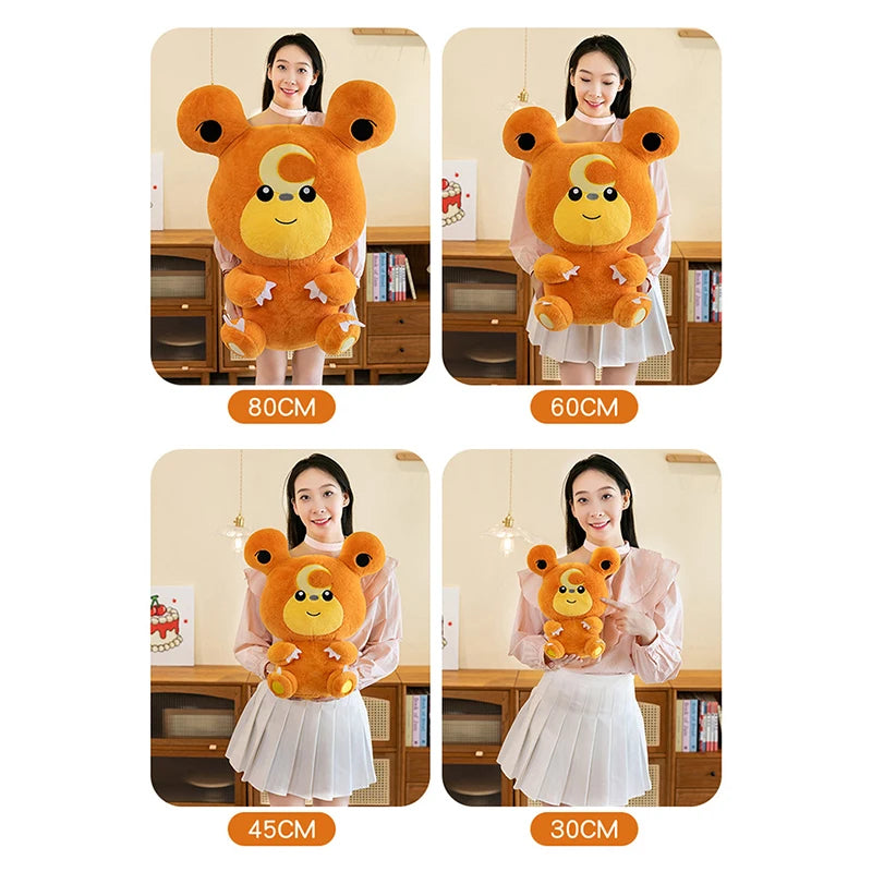 30/80cm Large Teddiursa Pokemon Plush Toys Anime Doll Cute Pillow Cartoon Giant Pokémon Plushie Stuffed Gift for Kids Christmas
