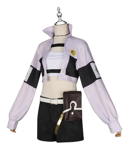 Anime Gachiakuta Riyo Reaper Cosplay Costume Uniform Jacket Short Necklace Akuta Cleaners Halloween Party for Women Girls Props