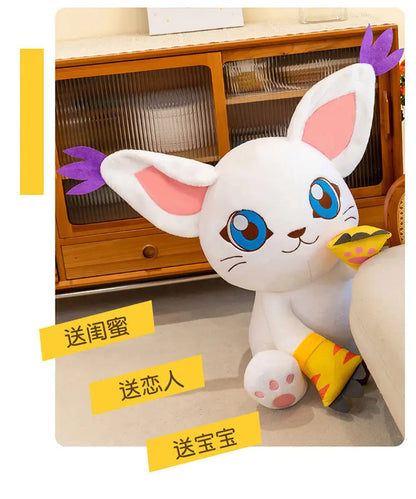 40-80CM Large Big Size Gatomon Plushies Tailmon Peluche Cartoon Anime Plush Comfortable Soft Doll Children's Ornament Toy Gifts