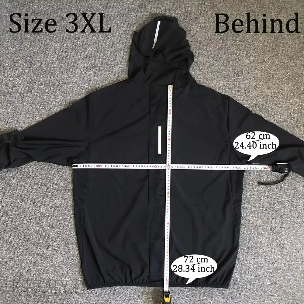 2025 Running Jacket Autumn Reflective Hooded Gradient Color Sportswear Breathable Men and Women Jogging Coat