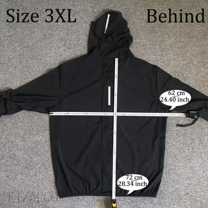 2025 Running Jacket Autumn Reflective Hooded Gradient Color Sportswear Breathable Men and Women Jogging Coat