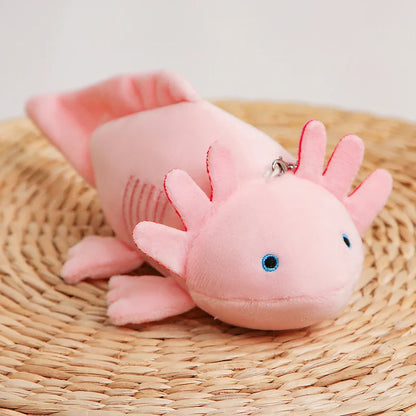 22cm Small Axolotl Plush Keychain Mini Cute Salamander Soft Toy Stuffed Animal Newt Kawaii Bag Pendant Decoration