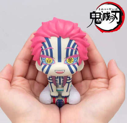 Demon Slayer Kimetsu No Yaiba Q Version Cute Upper Rank Three Akaza Head Movable Pvc Model Desktop Ornament Collection Fan Toy