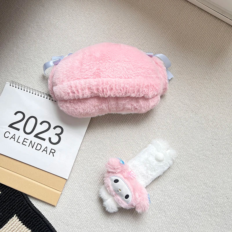 Sanrio My Melody Headrest Back Cushion Car Seat Belt Cover Stuffed Anime Japanese Style Pillow Comfortable Neck Pillow Girl Gift