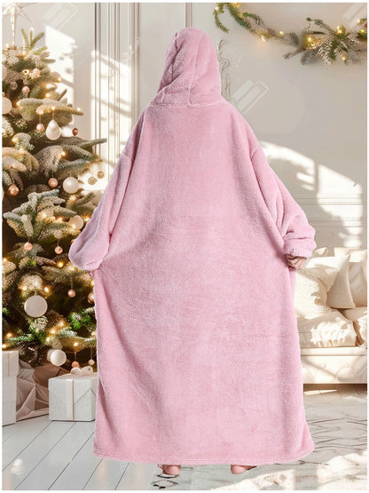 Women Hoodies Autumn Winter Extra Long Oversized Loungewear Clothes Couple Hoody Pajamas Warm Blanket Hoodie Plush Men Homewear