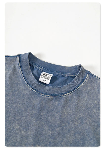 ZODF Vintage 2024 Summer Men Washed Solid 230gsm T-Shirts Unisex Ripped Breathable Quick Dry Cooling Feeling T Shirt Tees HY0801