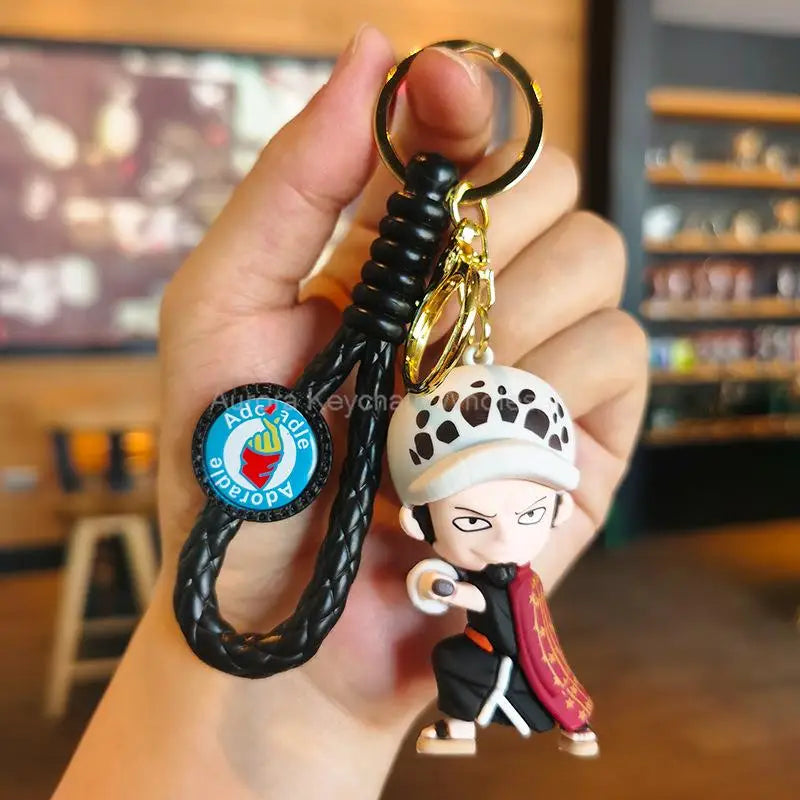 Anime Dragon Ball One Piece Keychain Luffy Sauron Nami Chopper Silicone Cute Car Keyring Pendant Toys Birthday Kids Toys Gifts