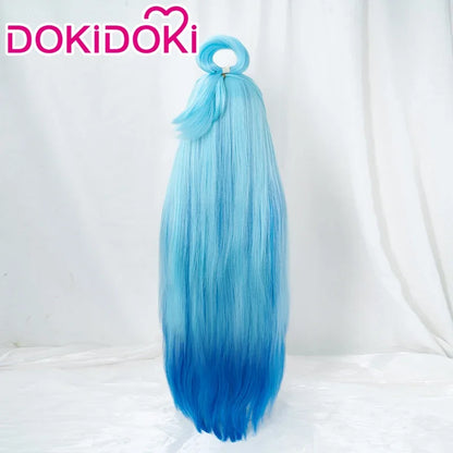 IN STOCK Aquaa Wig Anime Cosplay Wig DokiDoki Aquaa Costplay Women Long Blue Hair High Heat Resistant Free Wig Cap