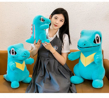 80CM Big Size Pokemon Totodile Plushies Waninoko Peluche Cartoon Anime Kawaii Ornament Comfortable Soft Doll Children Toy Gift