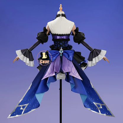 Genshin Impact Wonderland Manekina Cosplay Costume Candlelit Revelry Dress Hat Halloween Party for Women Girls Role Play Outfit