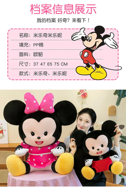 Cartoon Mickey Mouse Plush Toy Couple for Kids Birthday Xmas Gift Wedding Bed Doll Valentines Minnie Present Arcade Stuffed toy