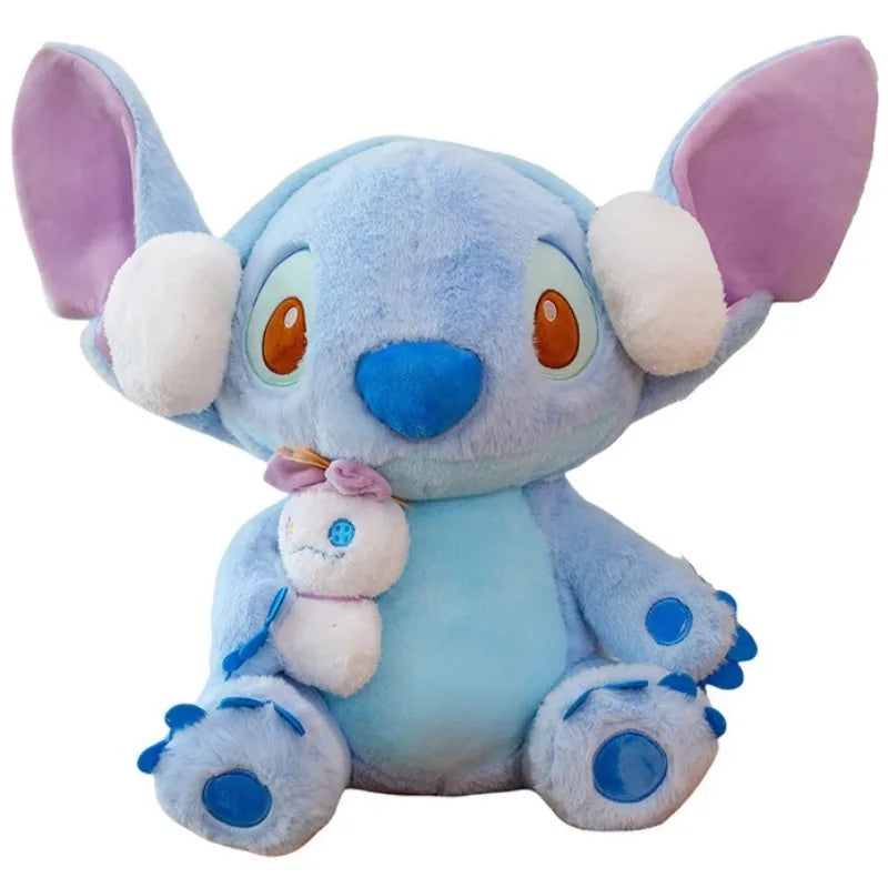 60/80/100cm Super Big Size Stitch Winter Disney Kawaii Anime Plush Stuffed Doll Cartoon Plushies Children's Pillow Holiday Gift
