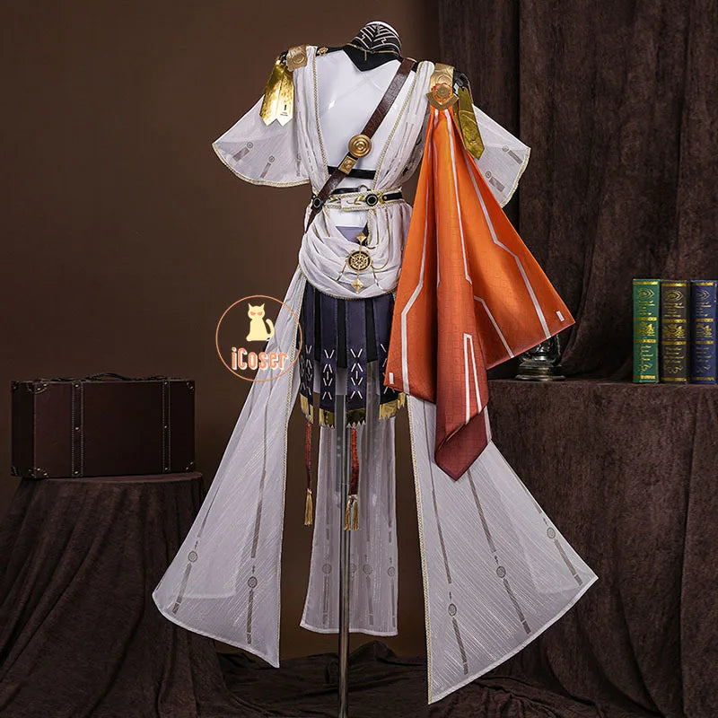 Wuthering Waves Augusta Cosplay Costume Wig Dress Uniform Headwear Earrings Christmas Halloween Party for Women Girls Role Play