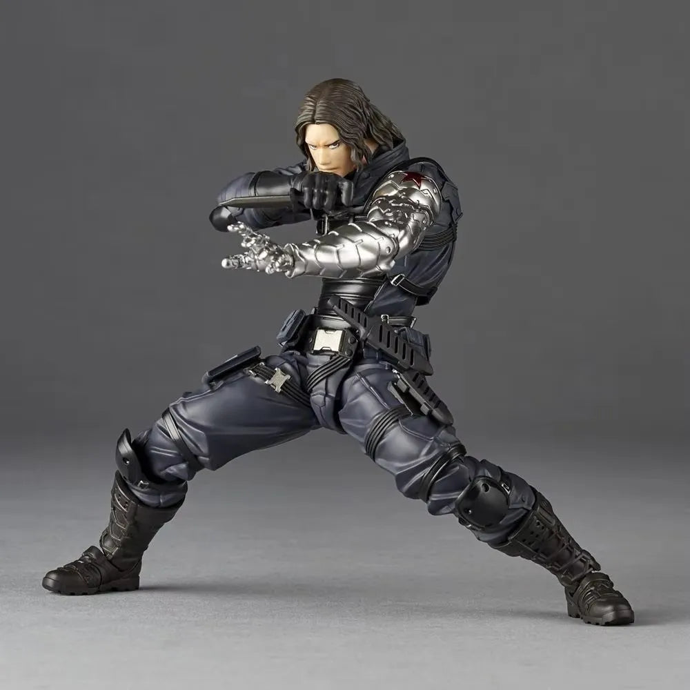 Kaiyodo Winter Soldier Revoltech AMAZING YAMAGUCHI Bucky Barnes Captain America Anime Action Figures toy birthday TOYS gifts
