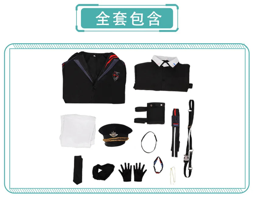 Love and Deepspace Caleb Cosplay Costume Wig Farspace Colonel Uniform Cap Outfit Halloween Party for Women Men Carnival Props