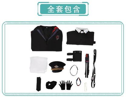 Love and Deepspace Caleb Cosplay Costume Wig Farspace Colonel Uniform Cap Outfit Halloween Party for Women Men Carnival Props