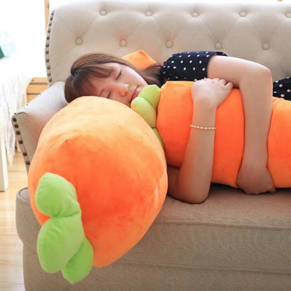90/110cmKawaii Simulation Carrot Plush pillow toy Cute Soft Stuffed Vegetable Carrot Pillow Doll for Kids girl boy birthday Gift