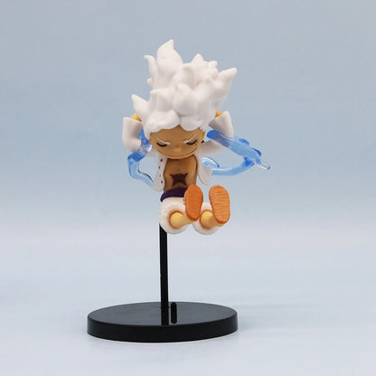 6PCS/Set One Piece Anime Figure Q Version GEAR5 Sun God Nika Luffy Action Figures Room Decoration PVC Collection Model Doll Toys