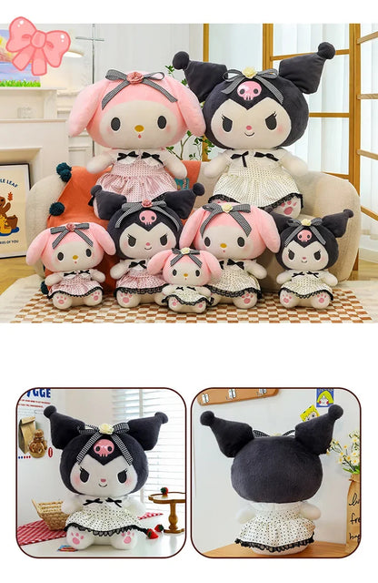 Sanrio Big Size 80cm Cute Kuromi My Melody Soft Stuffed Sofa Body Throw Pillow Plush Toys Dolls Kawaii Room Decor Holiday Gifts