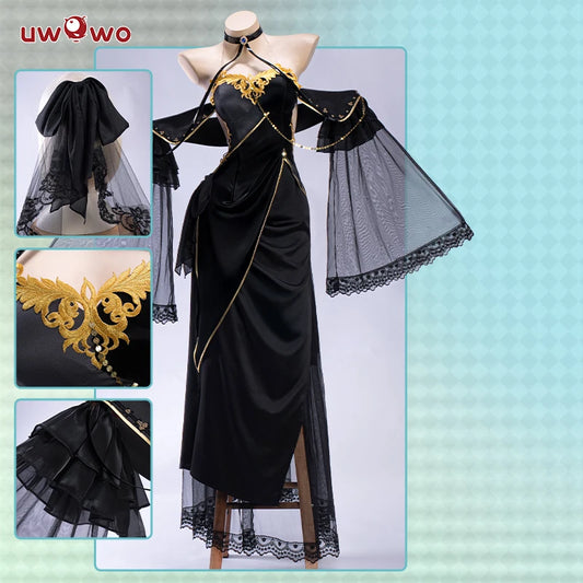 IN STOCK UWOWO CC Cosplay Game Codee Geasss: C.C. CC Black Gown Cosplay Costume Party Dress Halloween Costume