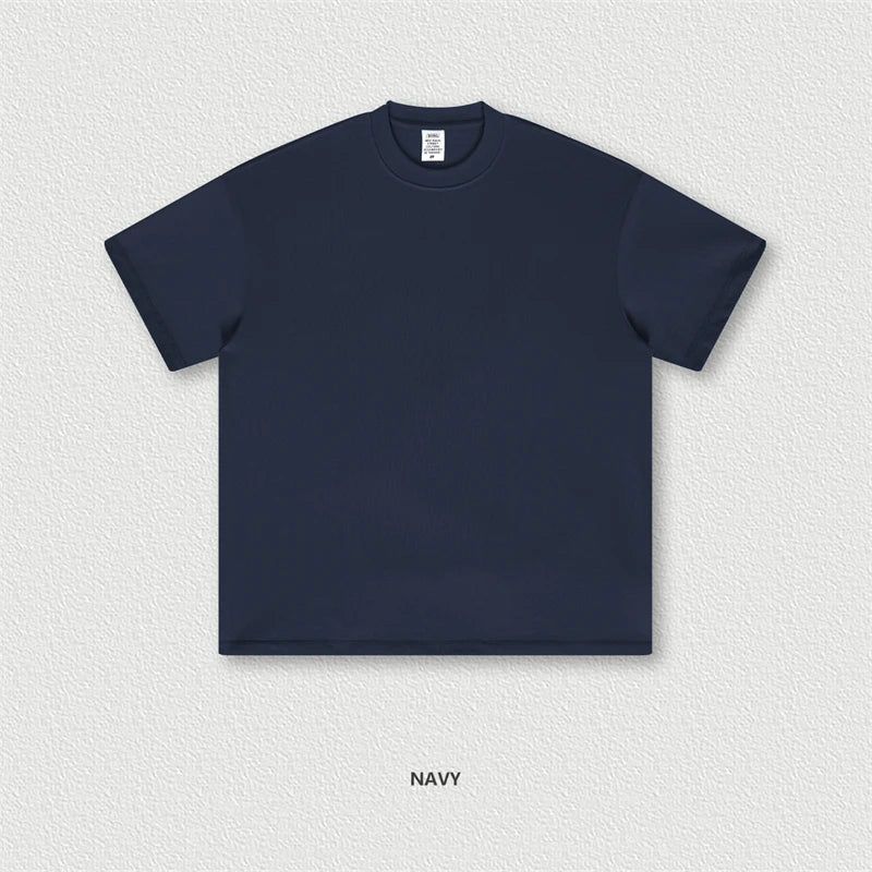 ZODF New 2025 Heavy Weight 305gsm Solid Cotton T Shirts For Men Unisex Summer Oversized Noshrink Basic T-Shirt Brand Tops HY0475