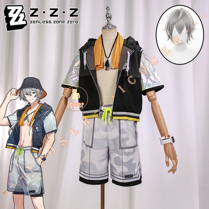 Zenless Zone Zero Wise Cosplay Costume Wig Peaceful Waves Uniform New Skin Hat Phaethon Halloween Party for Women Men Cos iCoser