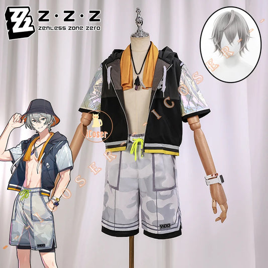 Zenless Zone Zero Wise Cosplay Costume Wig Peaceful Waves Uniform New Skin Hat Phaethon Halloween Party for Women Men Cos iCoser