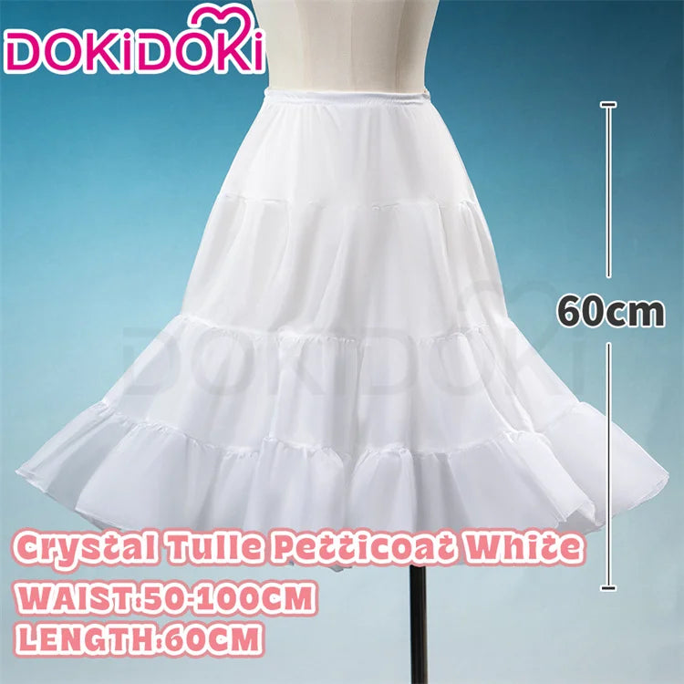 IN STOCK Underskirt Petticoats Bustle Cosplay Props DokiDoki Halloween Skirt Dress Petticoats Long Short White Black Bustle