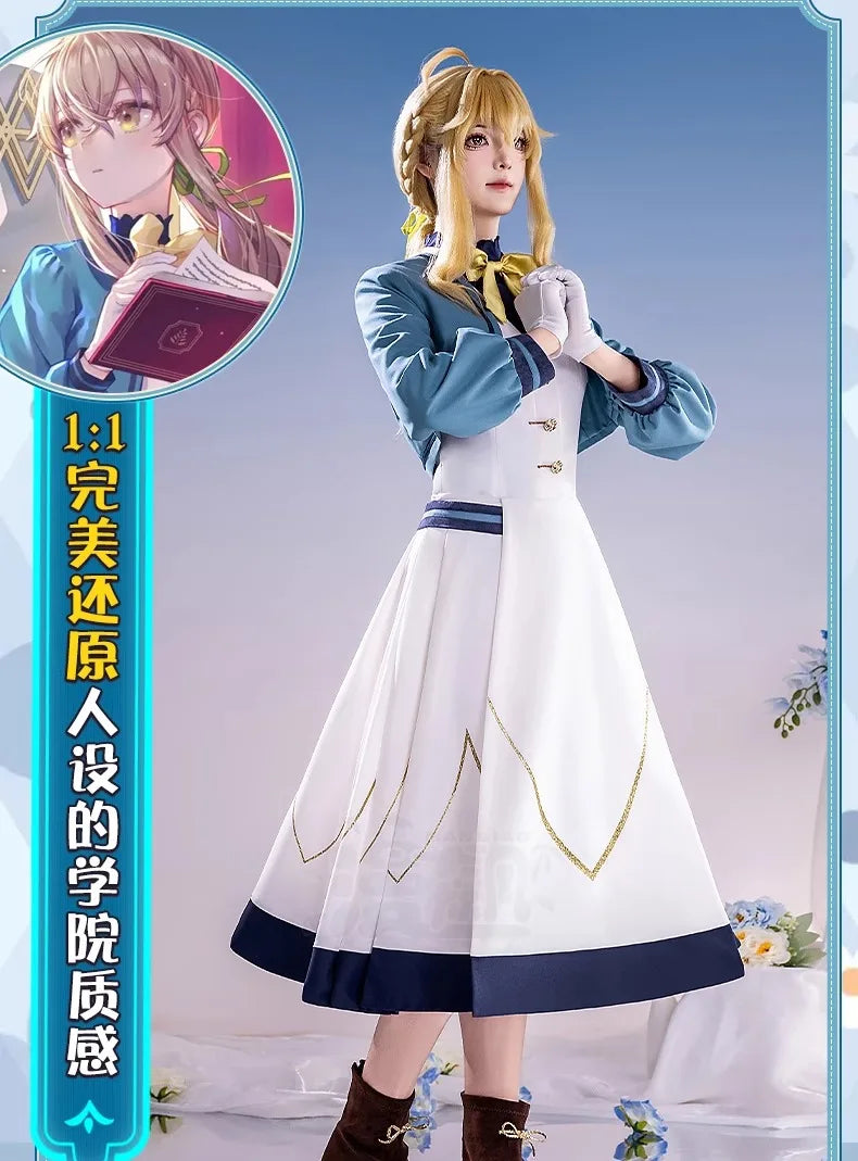 Anime Secrets of The Silent Witch Monica Everett Cosplay Costume Dress College Uniform Headwear Halloween Party for Women Girls