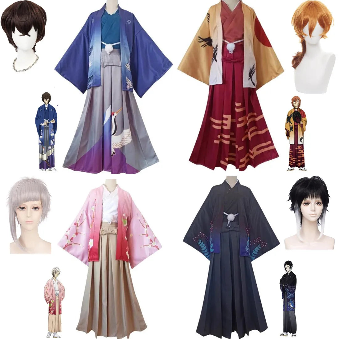 Bungo Stray Dogs Cosplay Costume Unisex Polyester Kimono Set