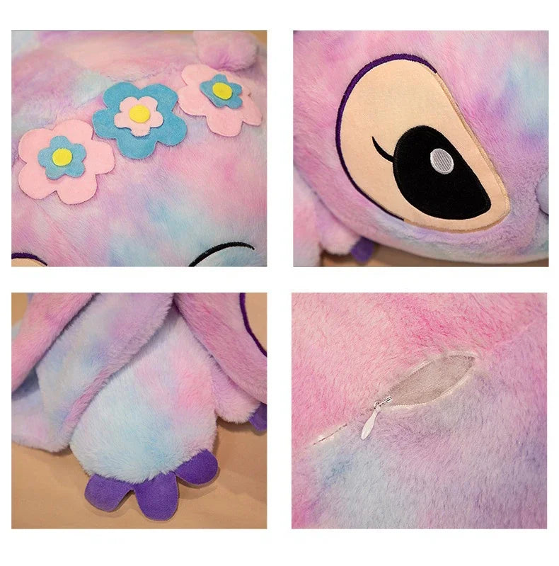 New Disney Lilo and Stitch Plush Toys Cartoon Anime Plushie Purple Pink Angel Dolls Pillow Soft Stuffed Xmas Gift for Children