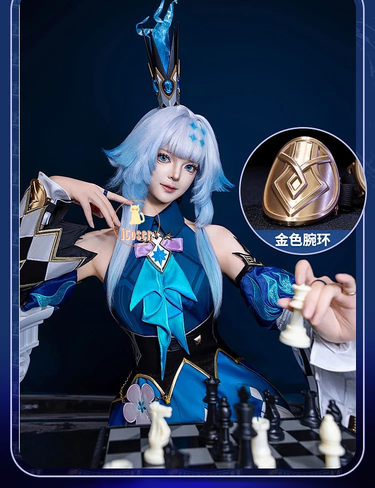Honkai Star Rail Cerydra Cosplay Costume Wig Dress Uniform Crown Headwear Festival Halloween Party for Women Girls Carnival Prop