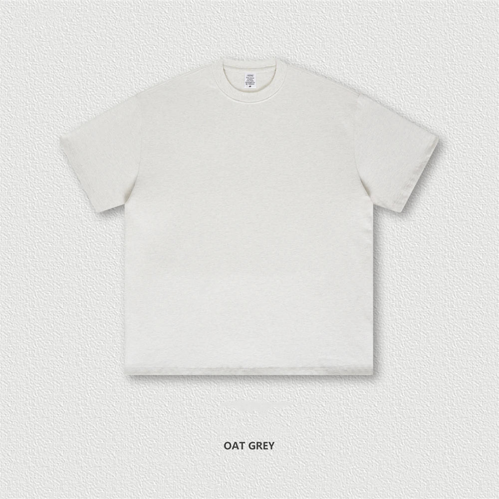 ZODF 2025 Heavy-Weight 425gsm 100% Cotton T-Shirts For Men Unisex Summer Oversized O-Neck Basic Solid T Shirt Brand Tees HY0485
