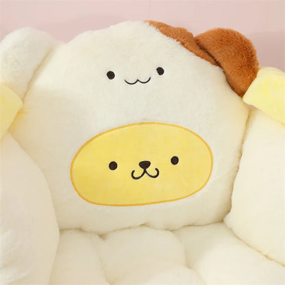 Sanrio Thickened Seat Cushion Kuromi My Melody Cinnamoroll Pochacco Sitting Cushion Chair Back Cushion Non-slip Comfortable
