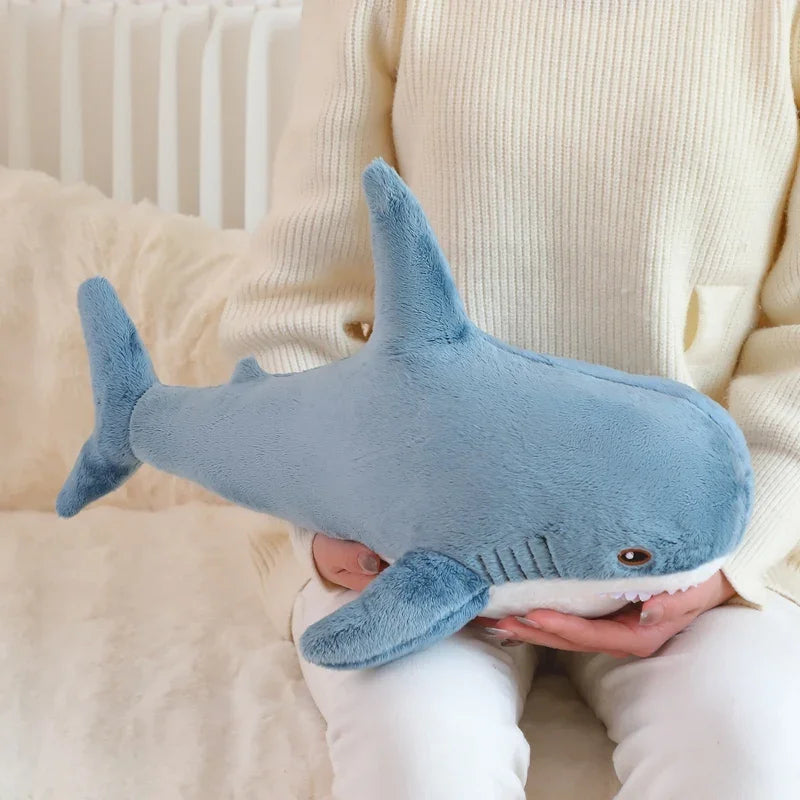 55-140cm Stuffed Lifelike Shark Plush Toy Stuffed Headed Shark Fierce Sea Animals Hug Throw Pillow Cushion for Boy Birthday
