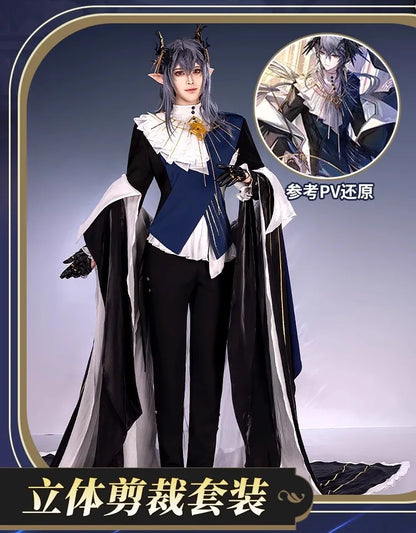 Arknights Aefanyl Logos Cosplay Costume Wig Uniform Earrings Radiant Serenity Ambience Synesthesia Halloween Party for Women Men