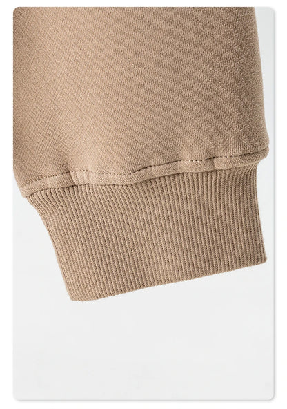 ZODF Fashion Winter Men Warm Zipper Fleece Hoodies Unisex Loose Basic 345gsm Knitted Hooded Hoodie Coats HY0904