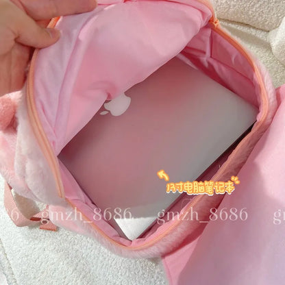 Sanrio Cartoon Backpack For Girl Women My Melody Sweet Piano Lovely Schoolbag Japanese Style Casual Large Capacity Plush Bag