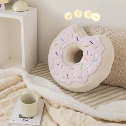 ZU 38cm Sweet Buns Donut Soft Toy Stuffed Cream Doughnut Plush Pillow Simulation Food Sofa Chair Cushion Kids Girl Gift