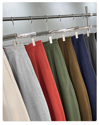 ZODF 2025 Winter 430gsm Unisex Fleece Straight Sweatpants Thick Warm Casual Oversized Trousers HY1170
